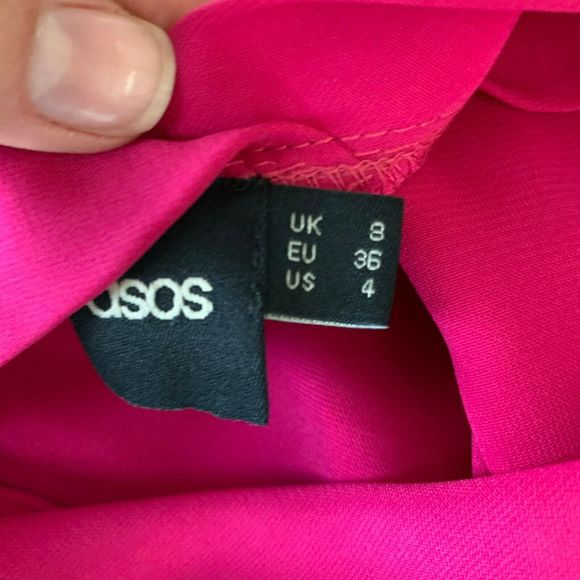 ASOS Kimono Wrap Dress Siz 4 Pink Short Sleeve - Picture 9 of 11